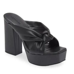 OPEN EDIT Kaia Knot Platform Sandal - Black New Size 7.5